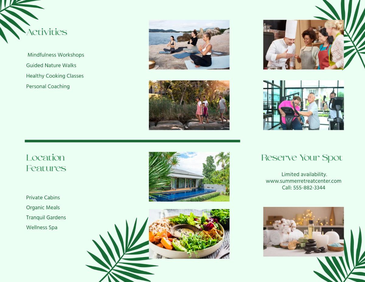 Free Summer Retreat Brochure Template to Edit Online