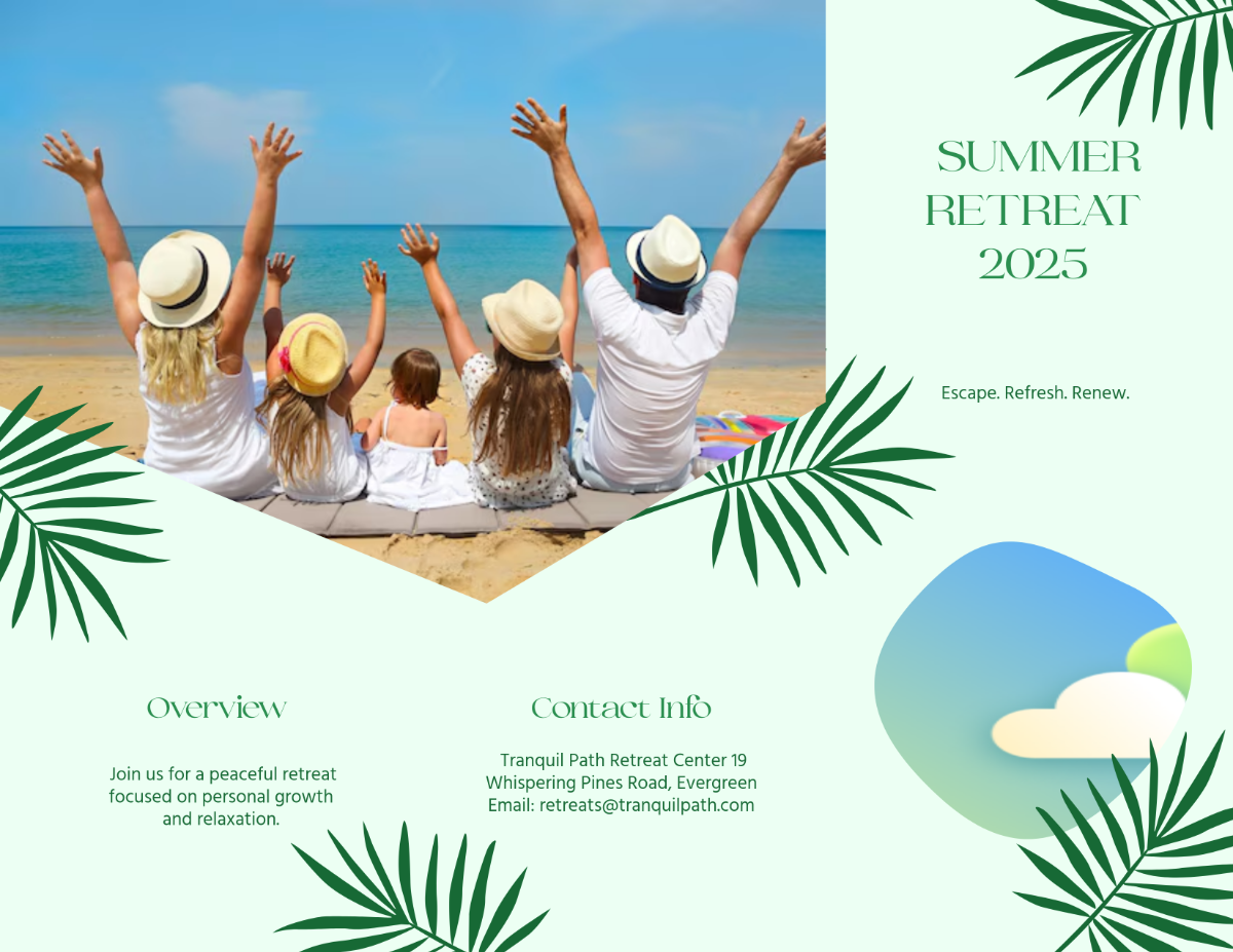Free Summer Retreat Brochure Template