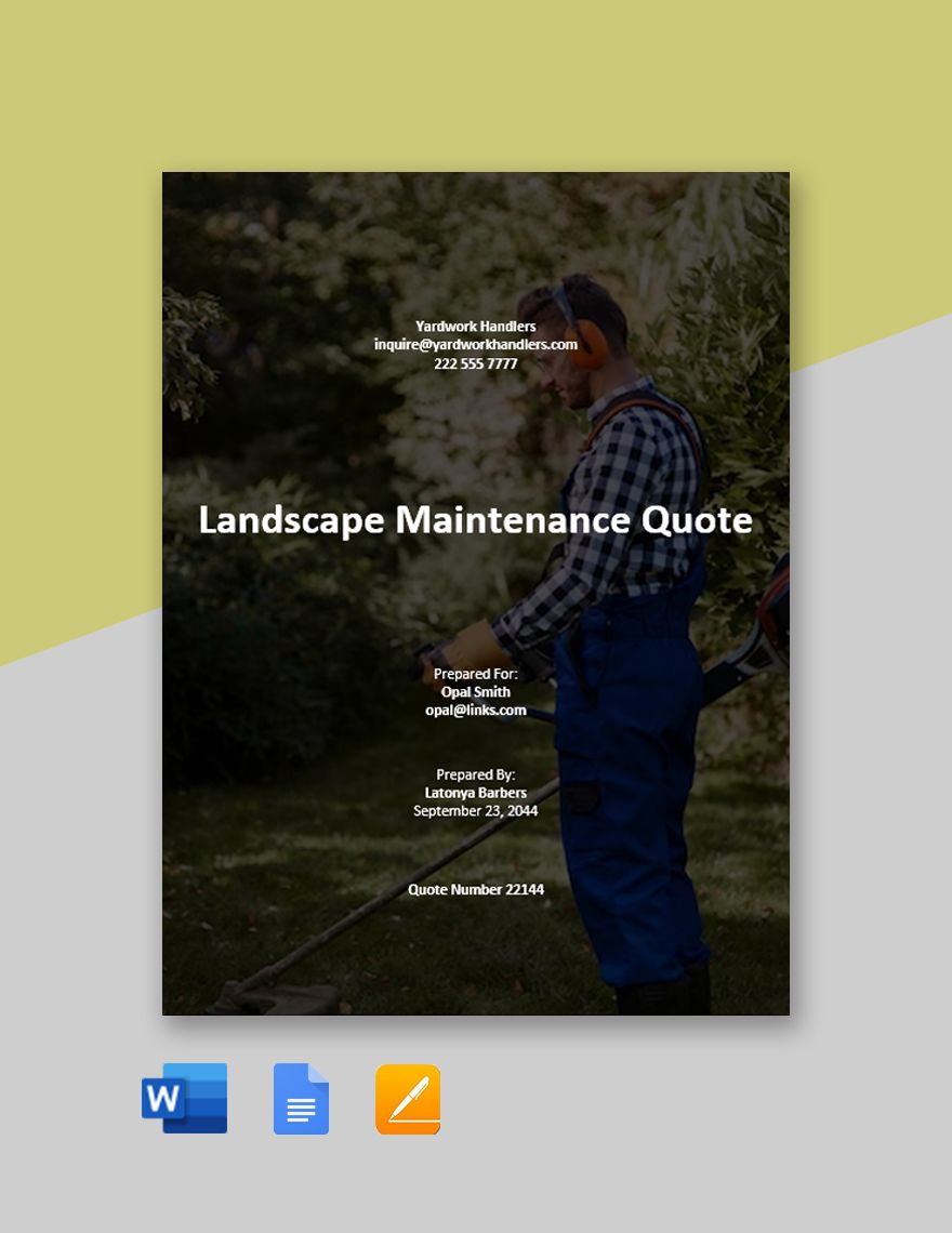 Landscape Maintenance Quote Template