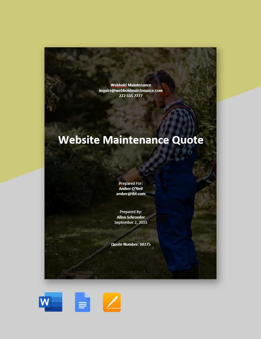 Website Maintenance Quotation Template