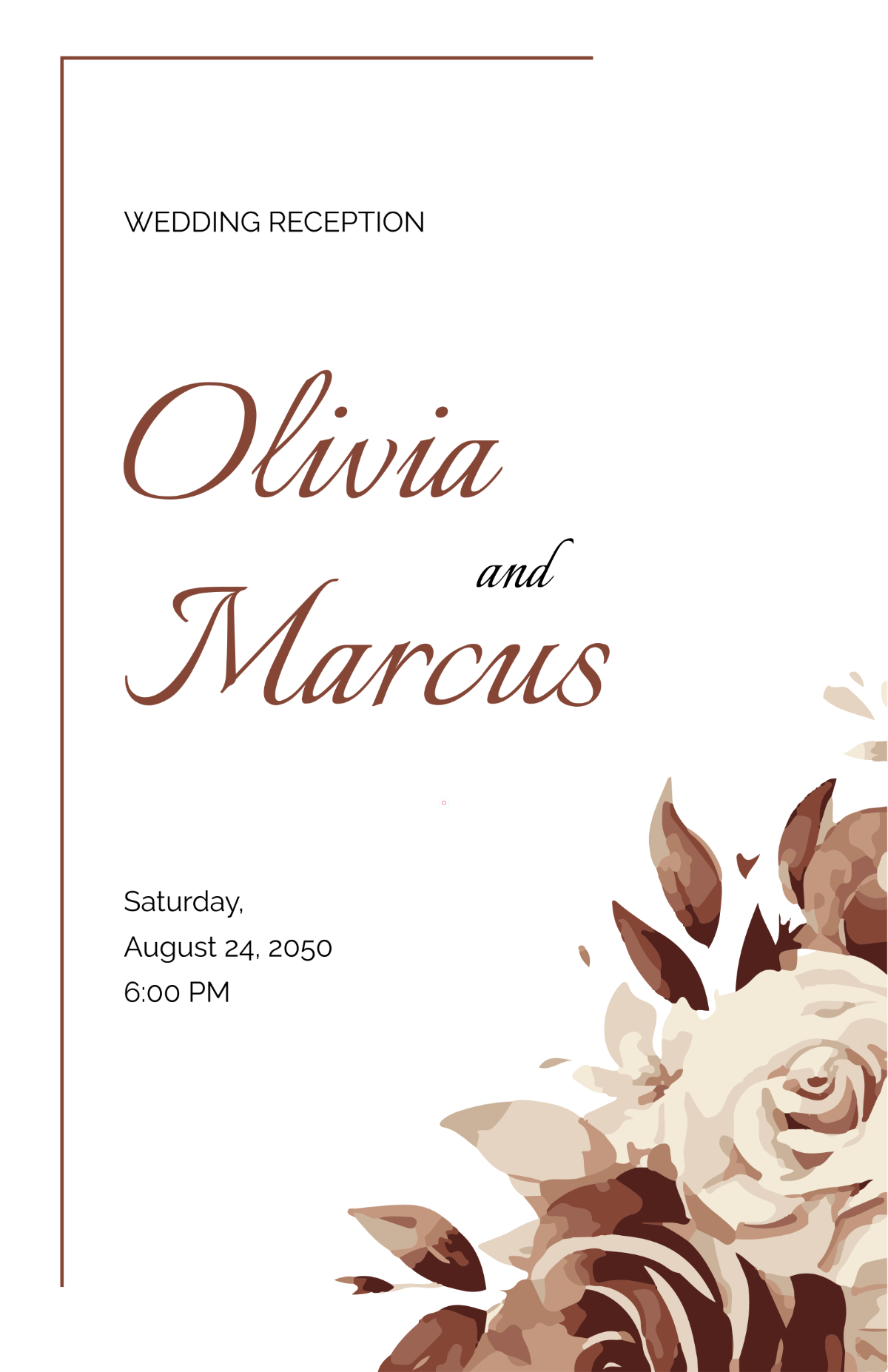 Free Wedding Reception Poster Template