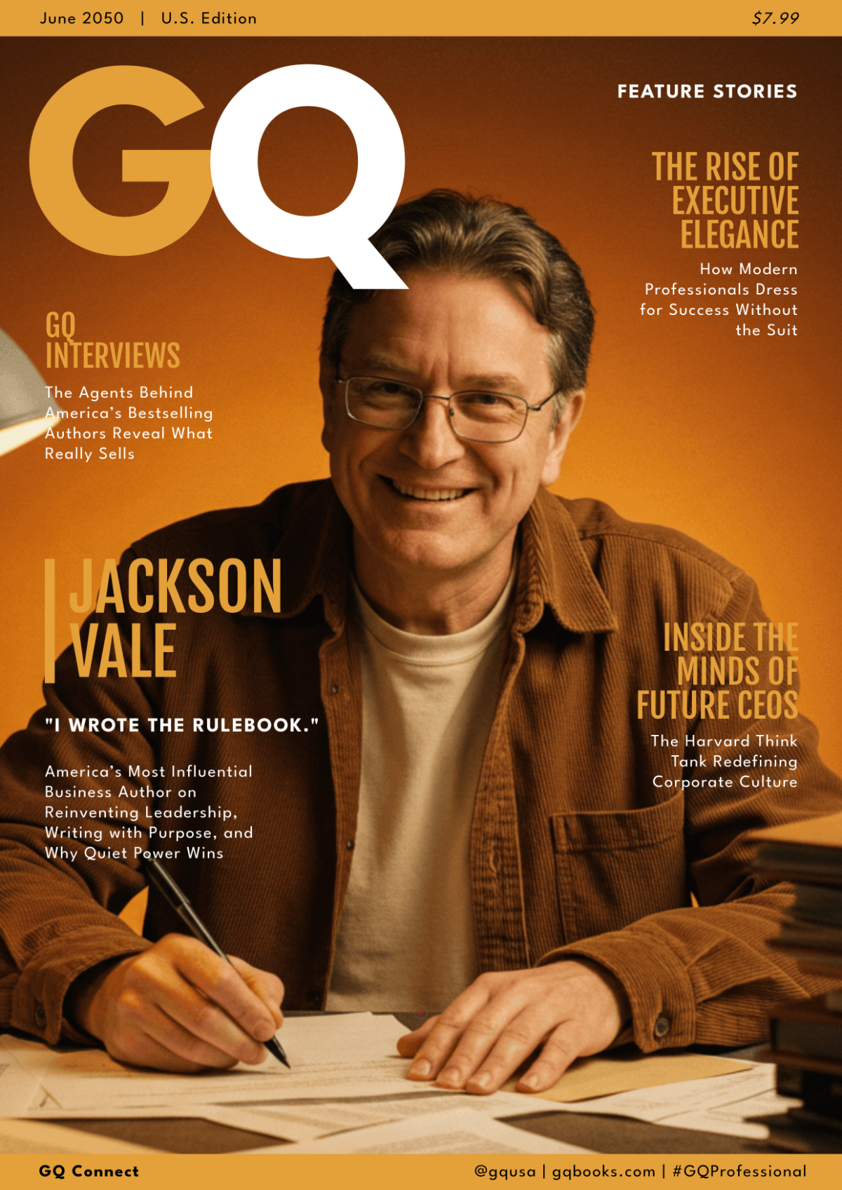 Free Professional Book GQ Cover Page Template