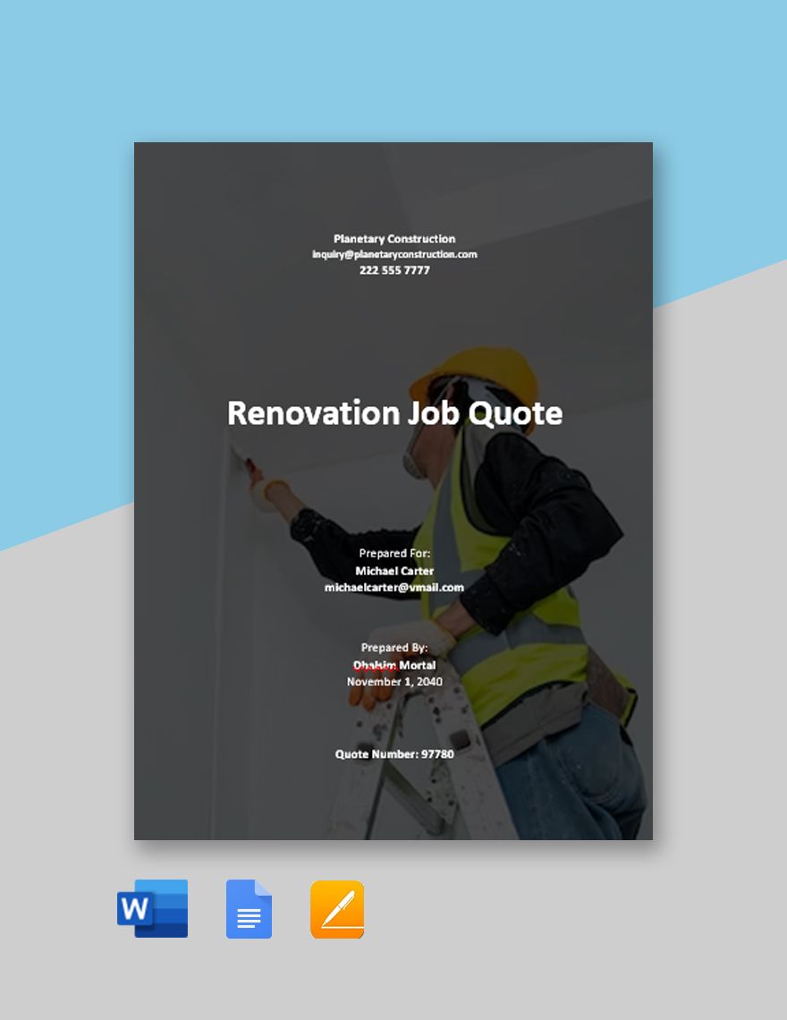 Painting Job Quotation Template