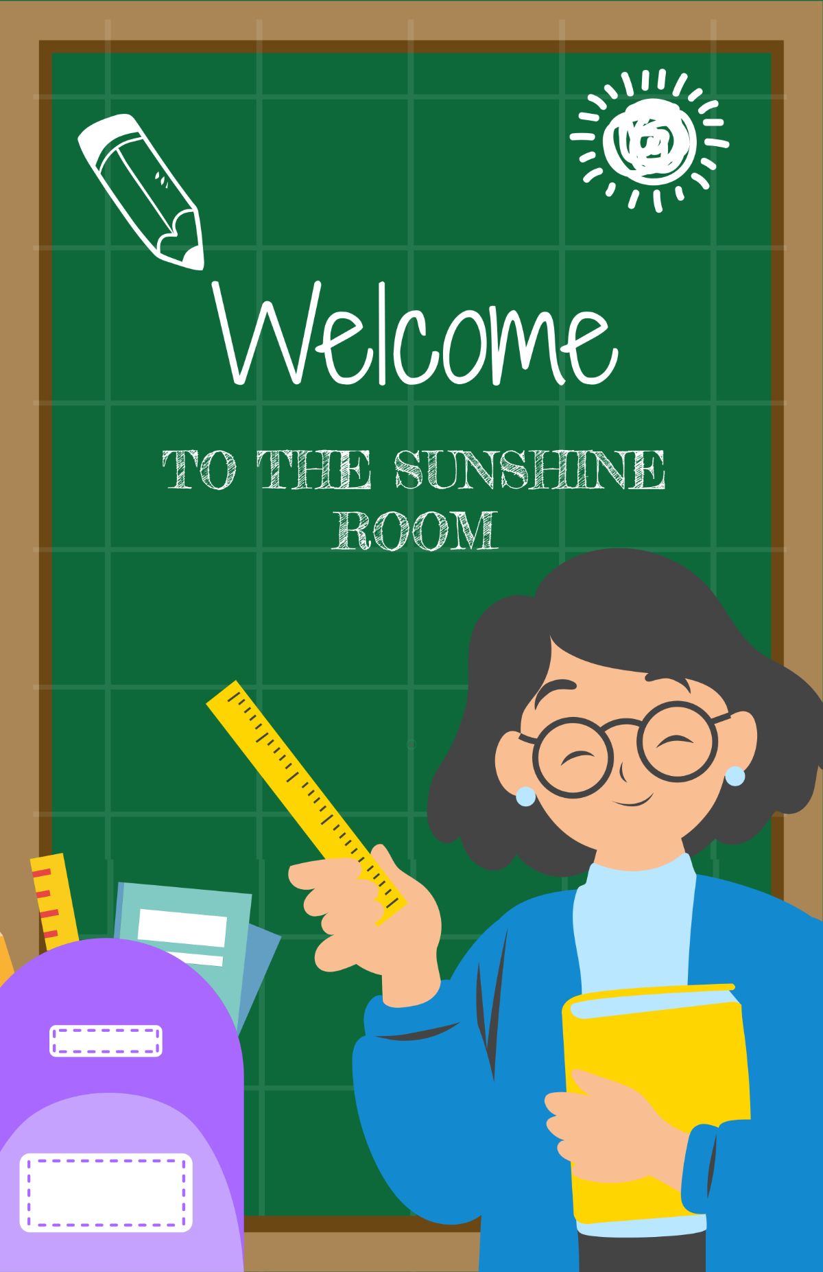 Free Classroom Welcome Poster with Teacher's Name Template