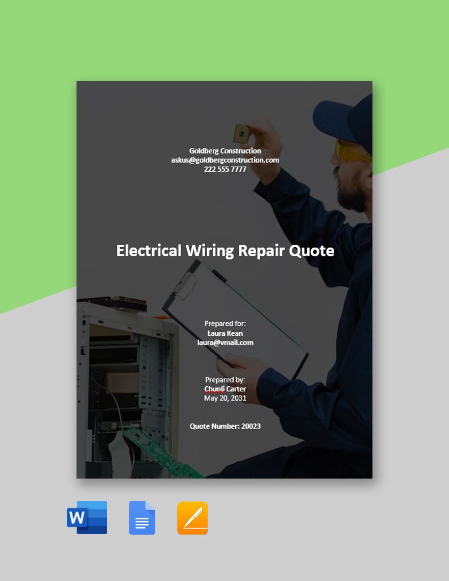 Electrical Job Quotation Template