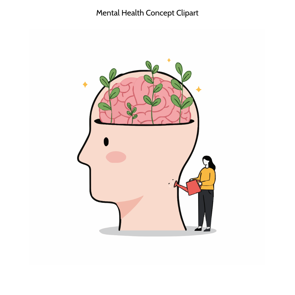 Free Mental Health Concept Clipart Template