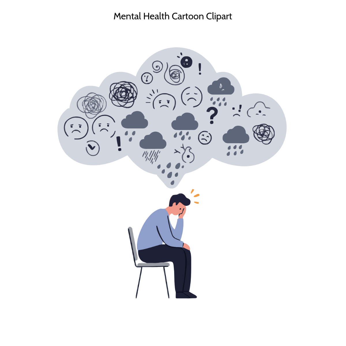 Free Mental Health Cartoon Clipart Template