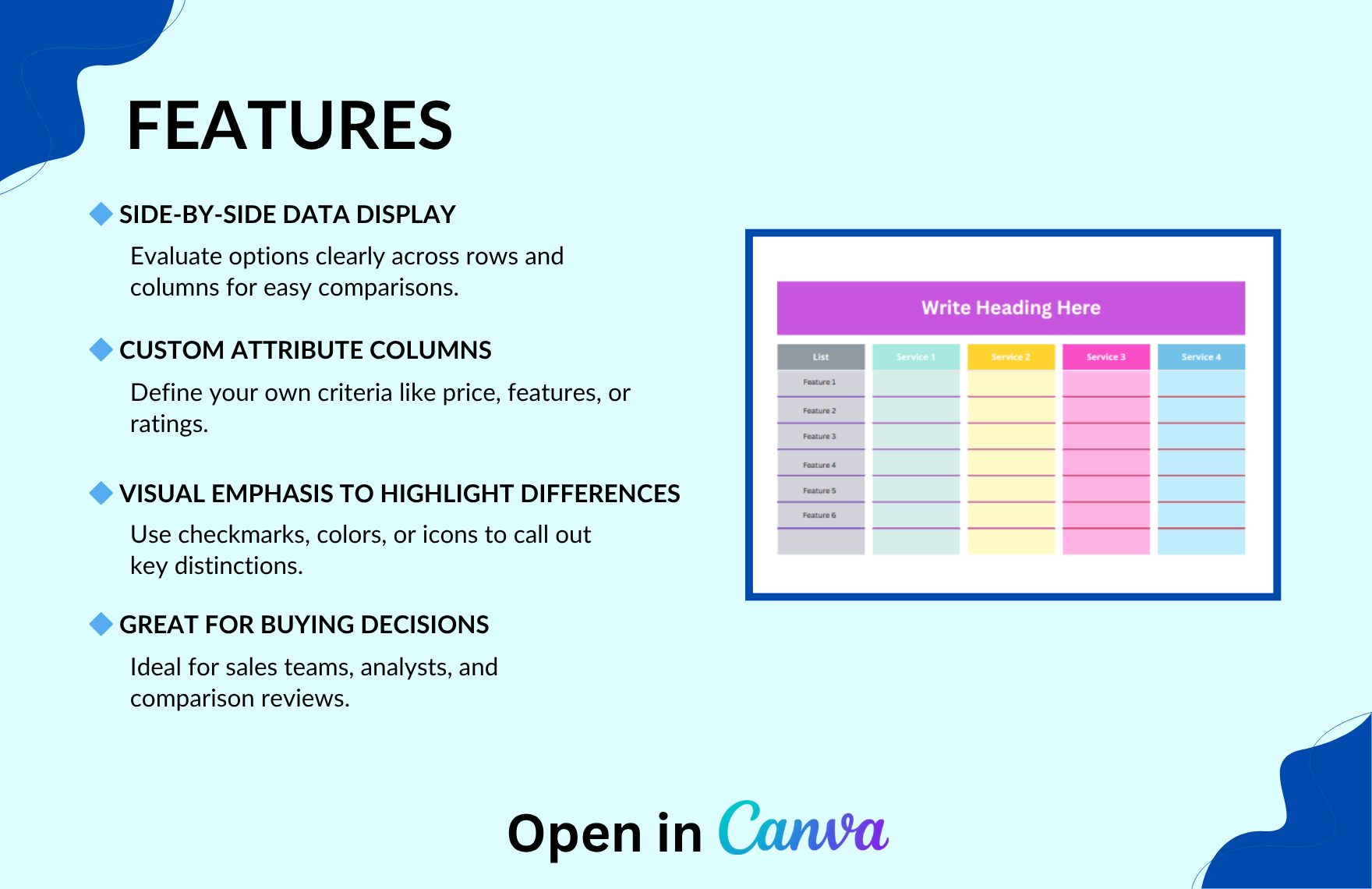Free Comparison Chart Template