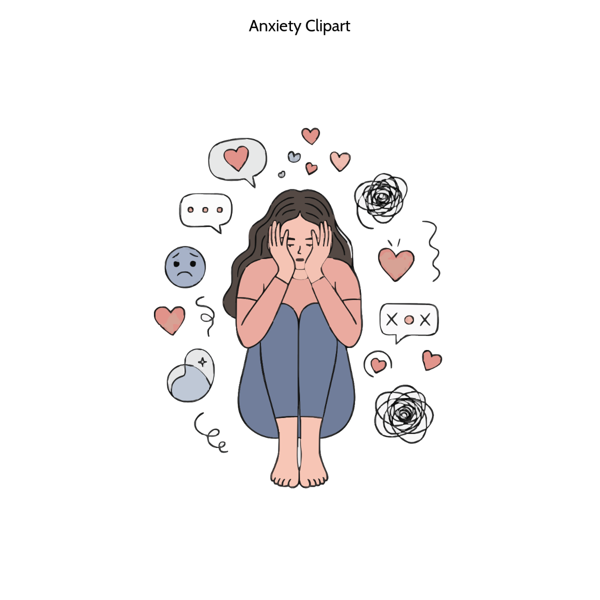 Free Anxiety Clipart Template to Edit Online
