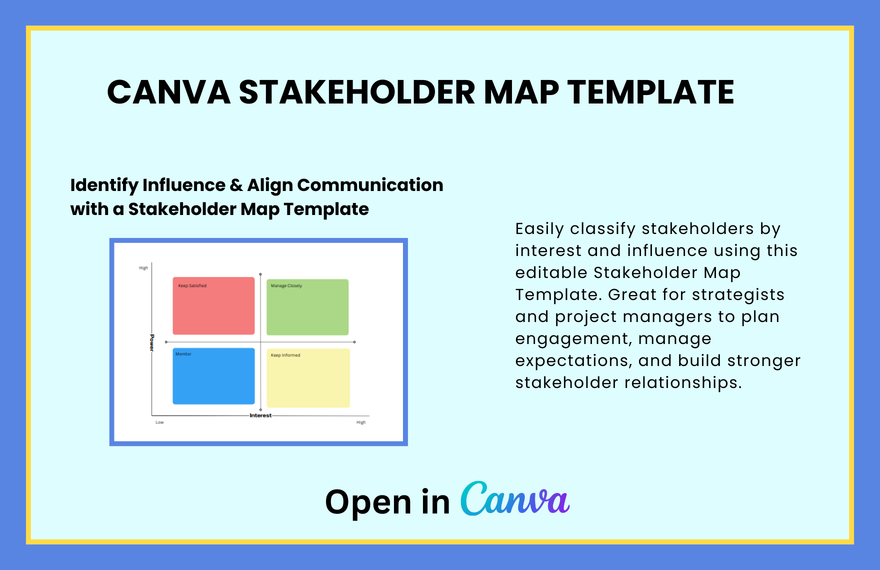 Free Stakeholder Map Template in Canva