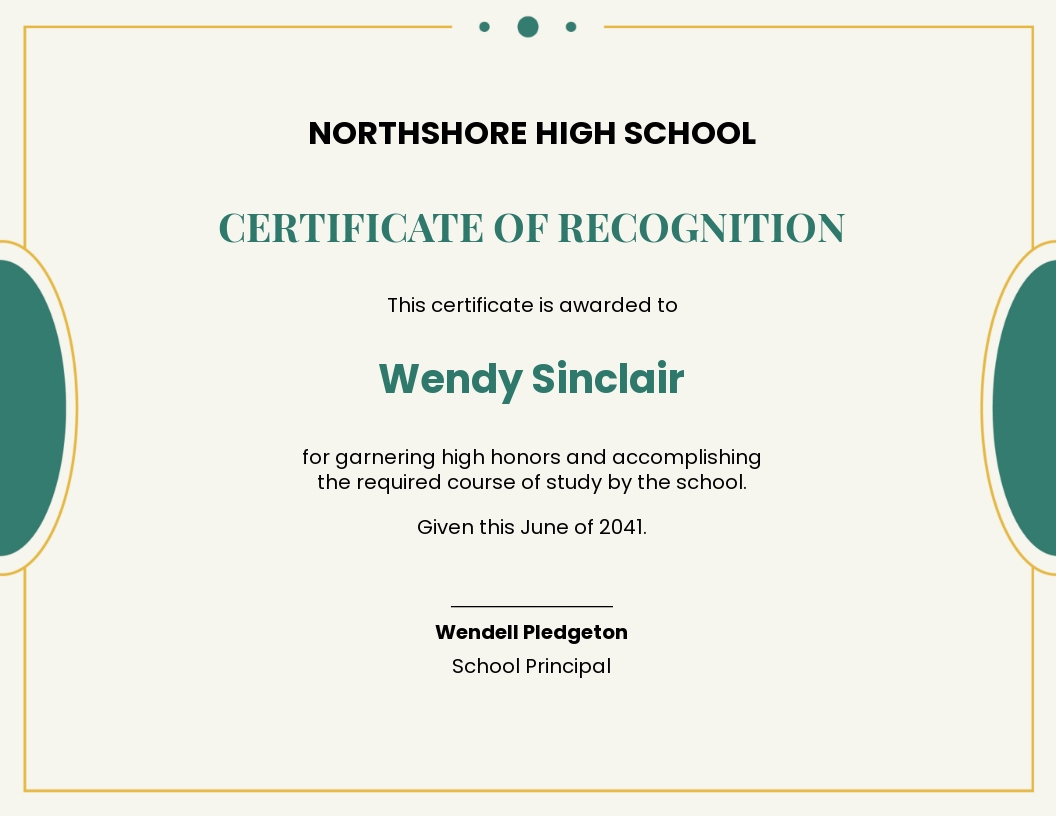 Free Secondary School Certificate Template - Word