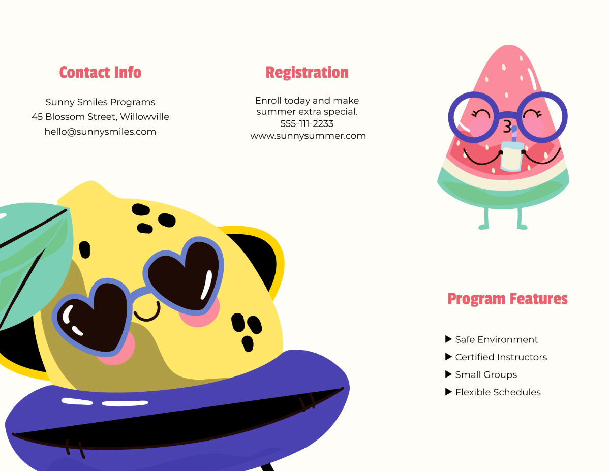 Free Adorable Summer Brochure Design Template to Edit Online