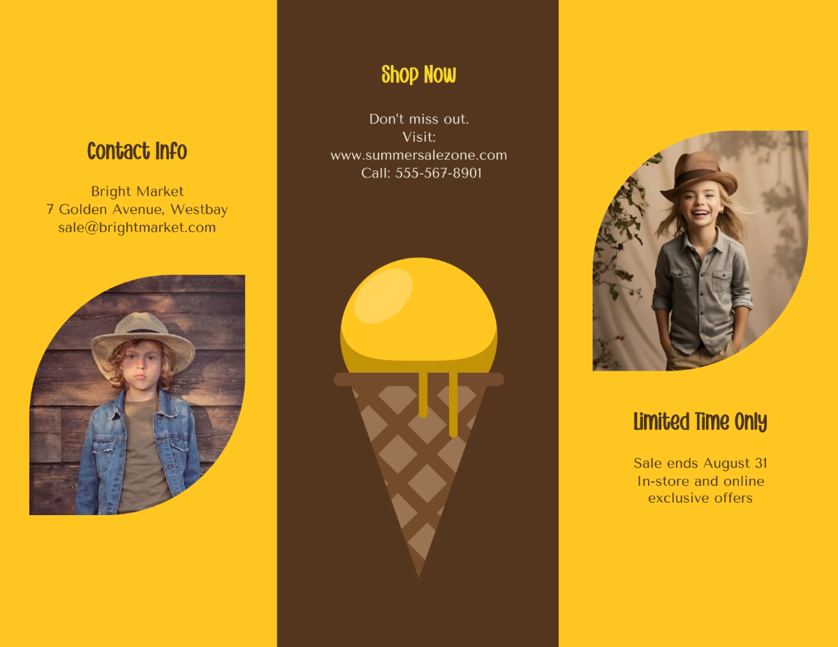 Free Yellow Summer Sale Brochure Template to Edit Online