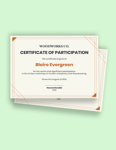Free Workshop Participation Certificate Template - Word