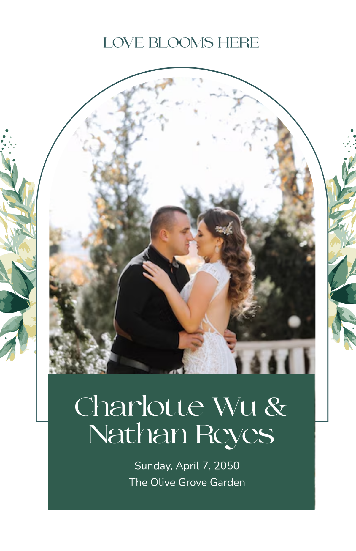 Free Garden Wedding Editable Poster Template
