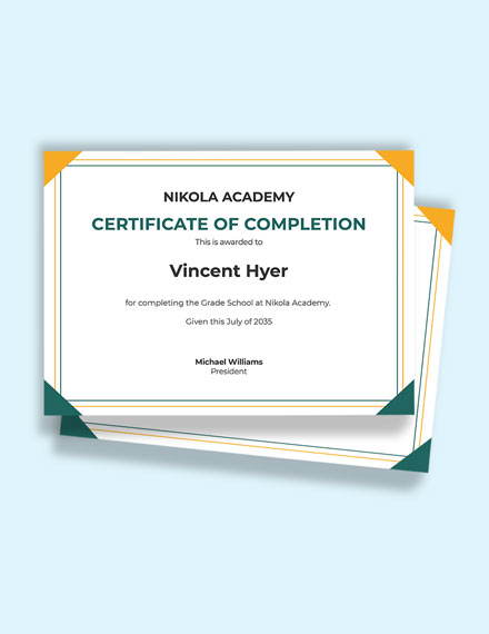 Elementary School Diploma Certificate Template - Word