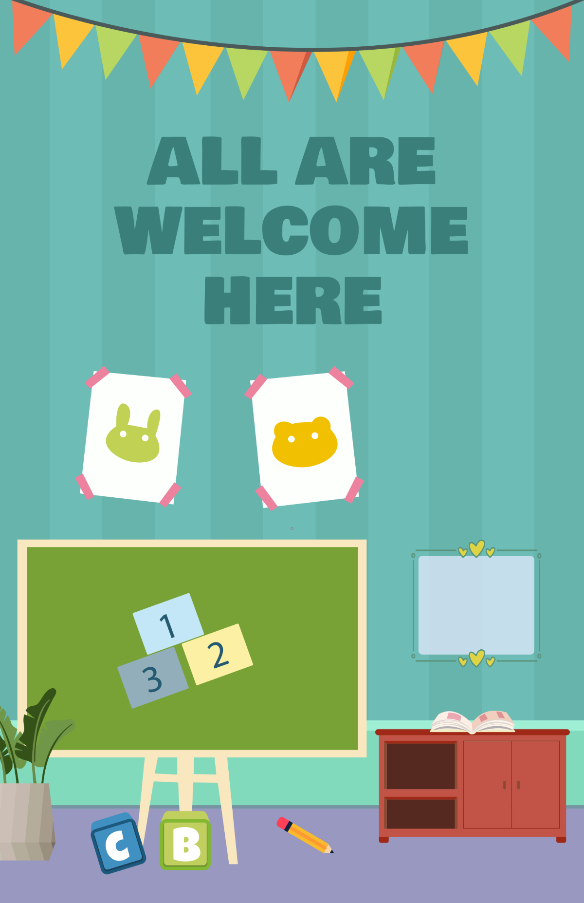 Free Professional Classroom Welcome Poster for Teacher Template