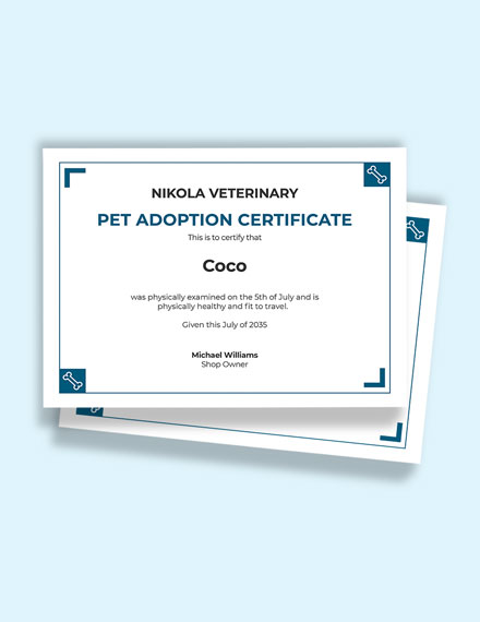 12 Pet Certificate Templates Free Downloads Template