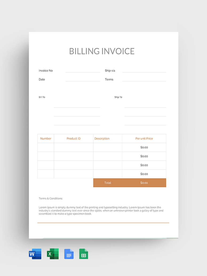 Editable Travel Agency Invoice Template - Google Docs, Google Sheets
