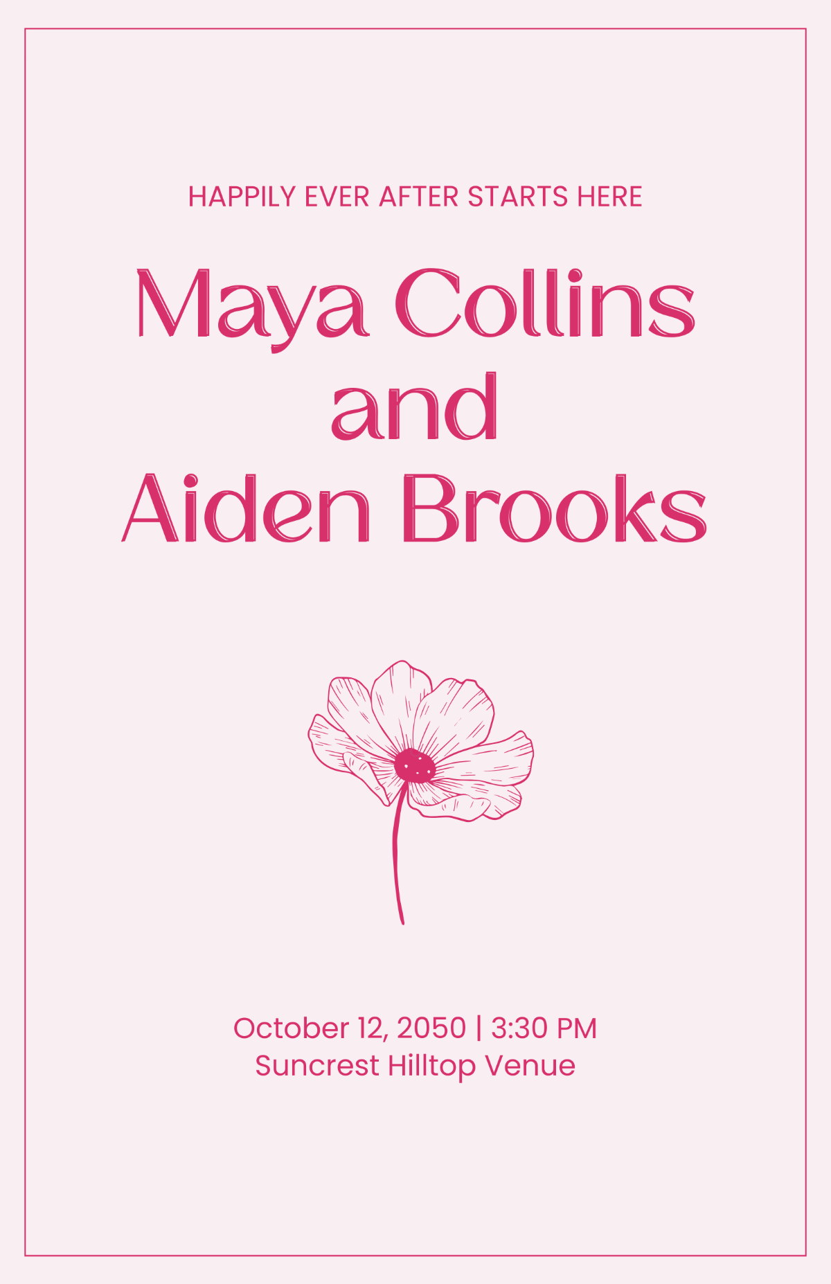 Free Happy Wedding Poster Template