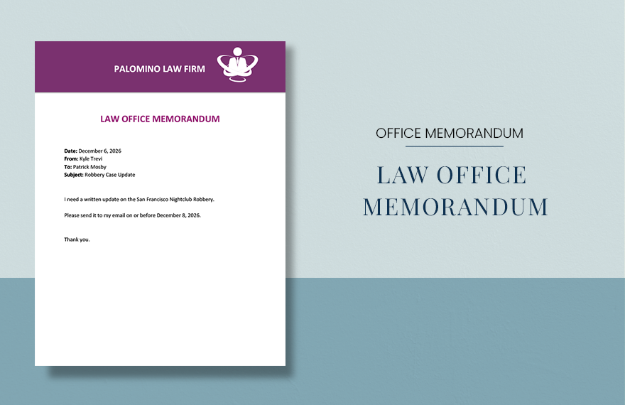 Law Office Memo Template in Word, Google Docs, Apple Pages