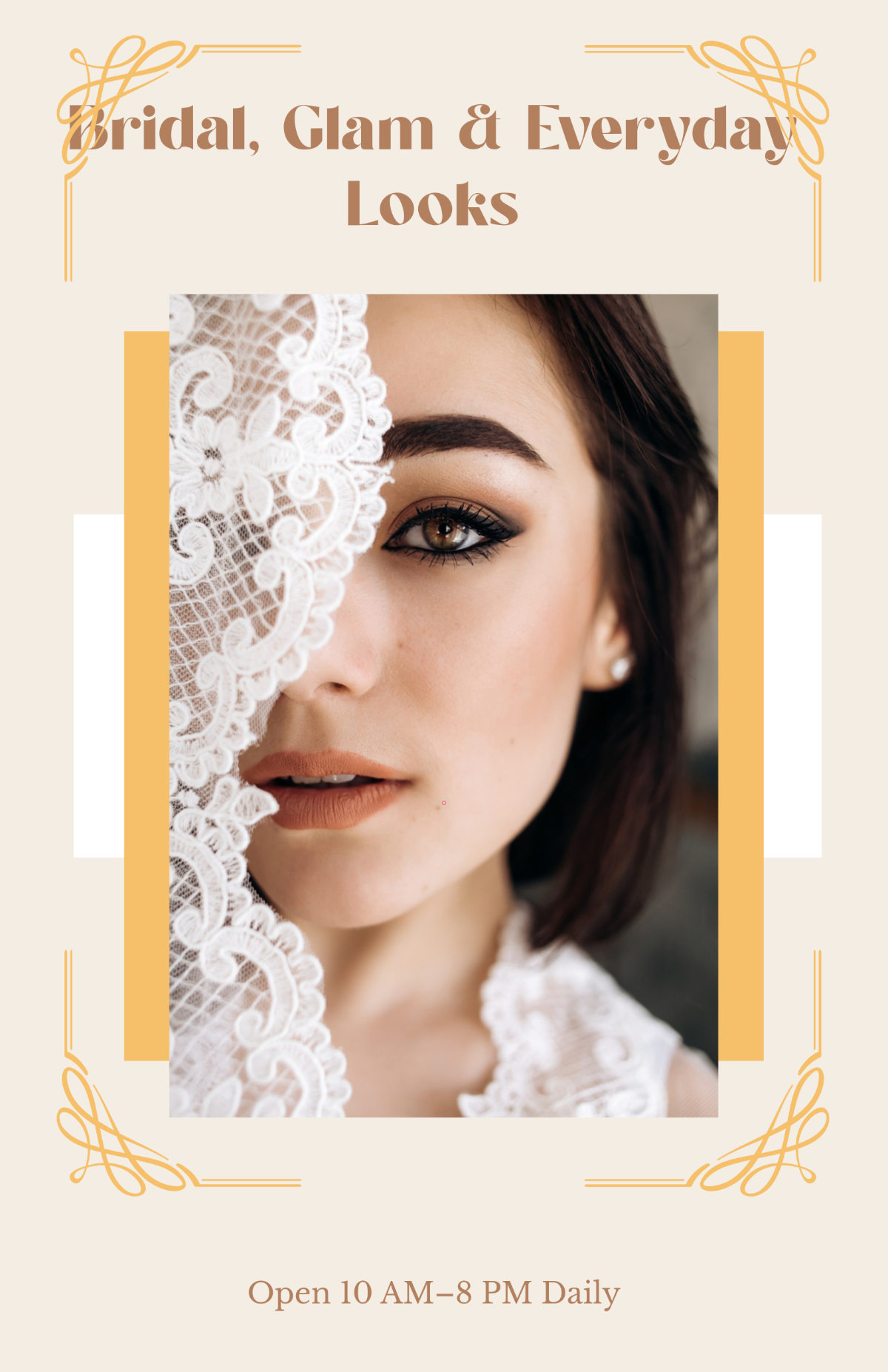 Free Gold Makeup Salon Poster Template