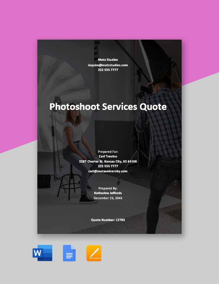 Photography Services Quotation Template