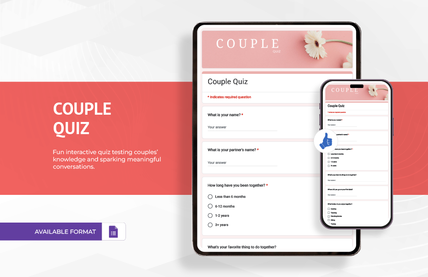Couple Quiz Template to Download