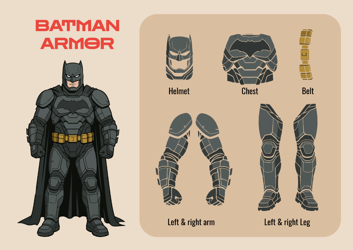 Free Batman Armor Template to Edit Online