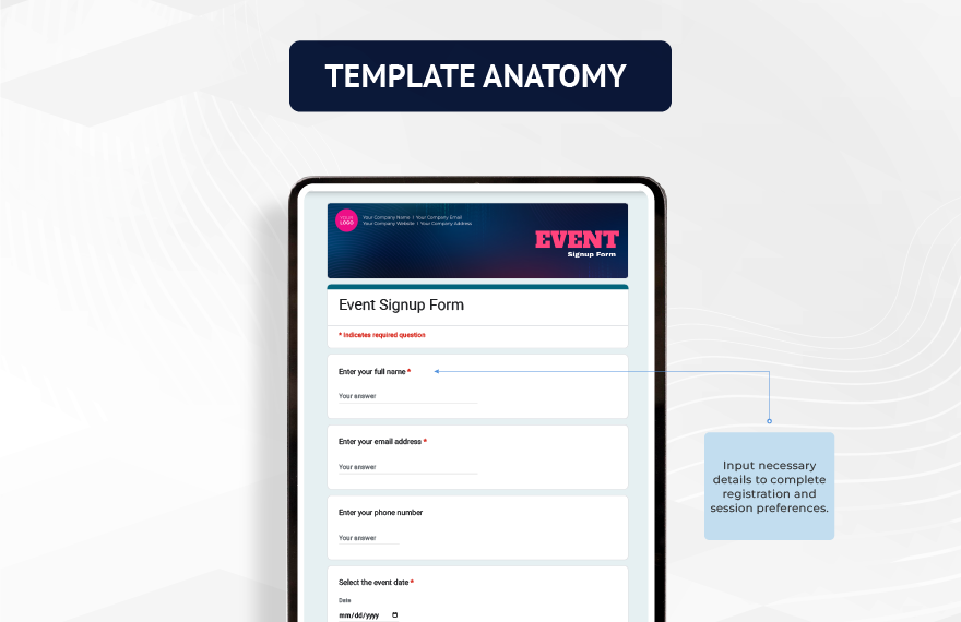 Event Signup Form Template Event Signup Form Template