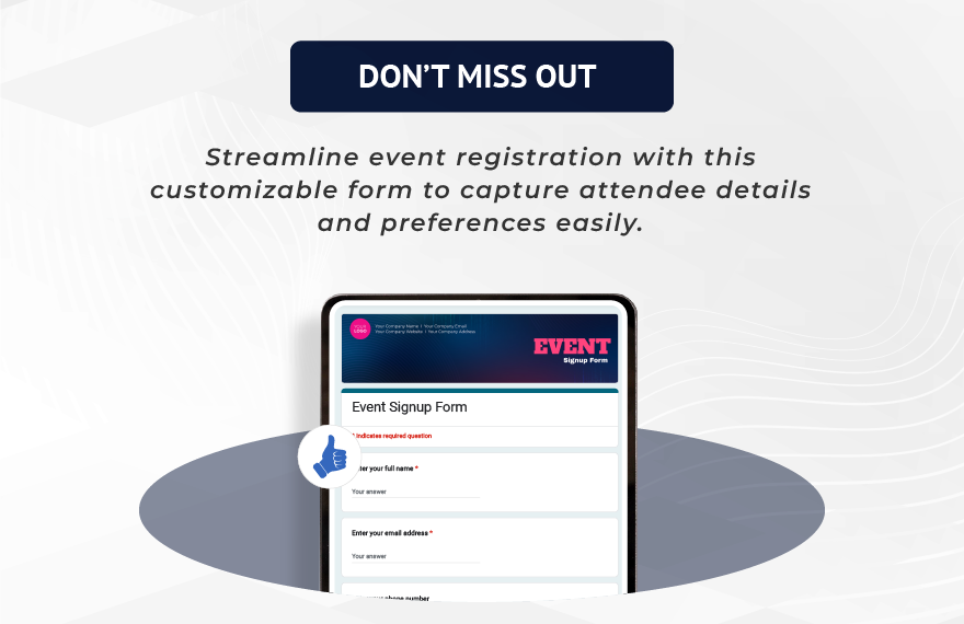 Event Signup Form Template Event Signup Form Template