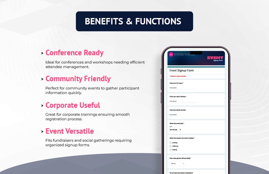 Event Signup Form Template Event Signup Form Template