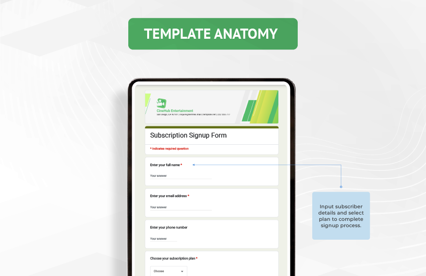 Subscription Signup Form Template Subscription Signup Form Template