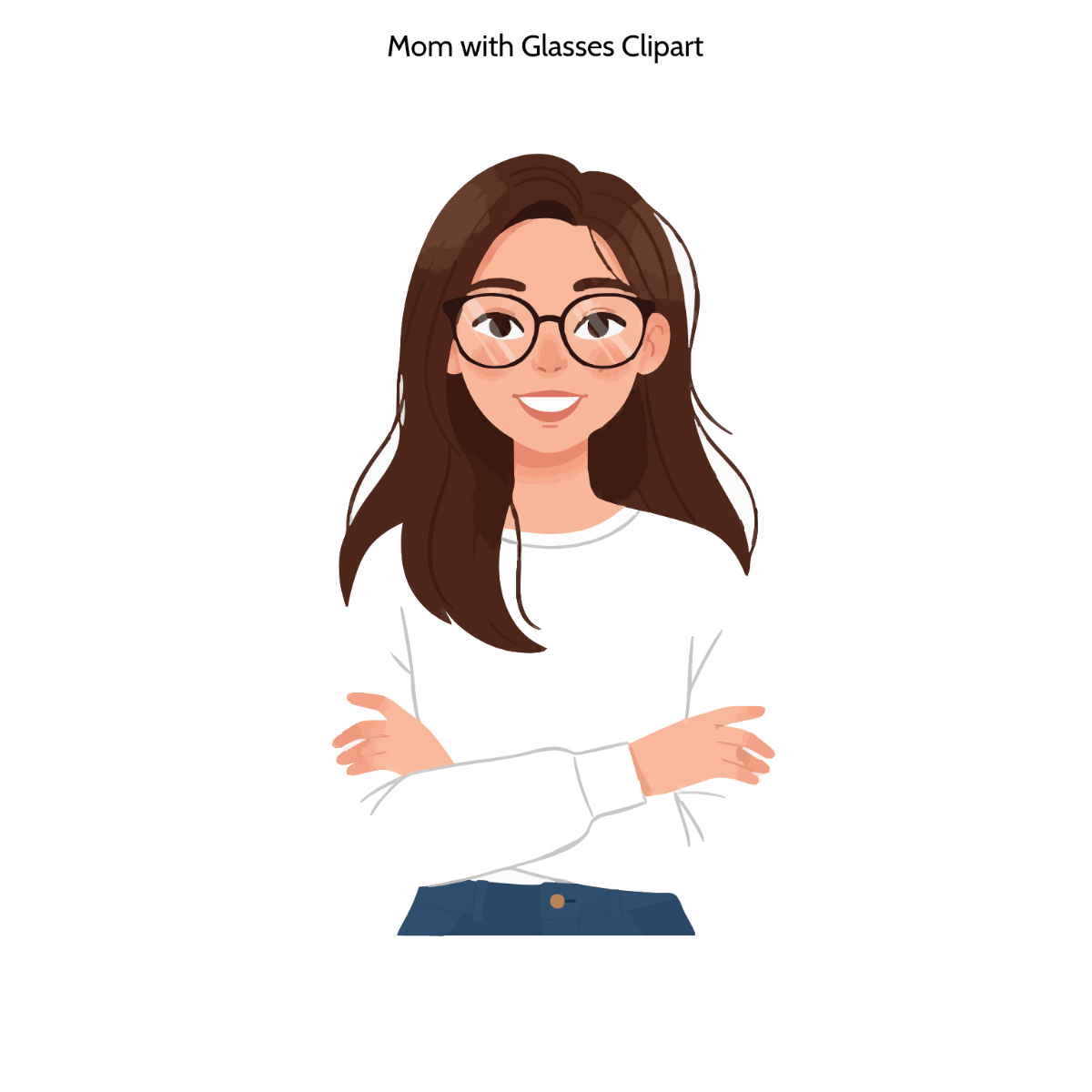 Free Mom with Glasses Clipart Template
