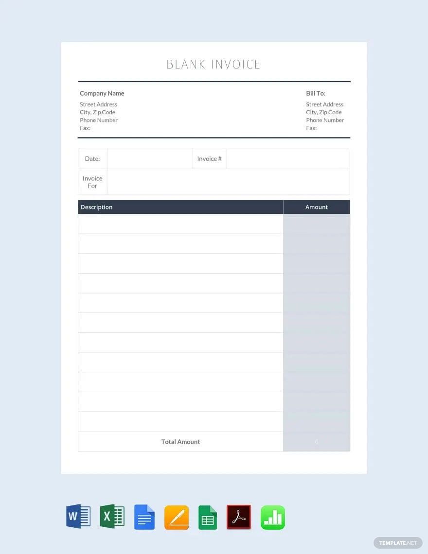 blank invoice templates