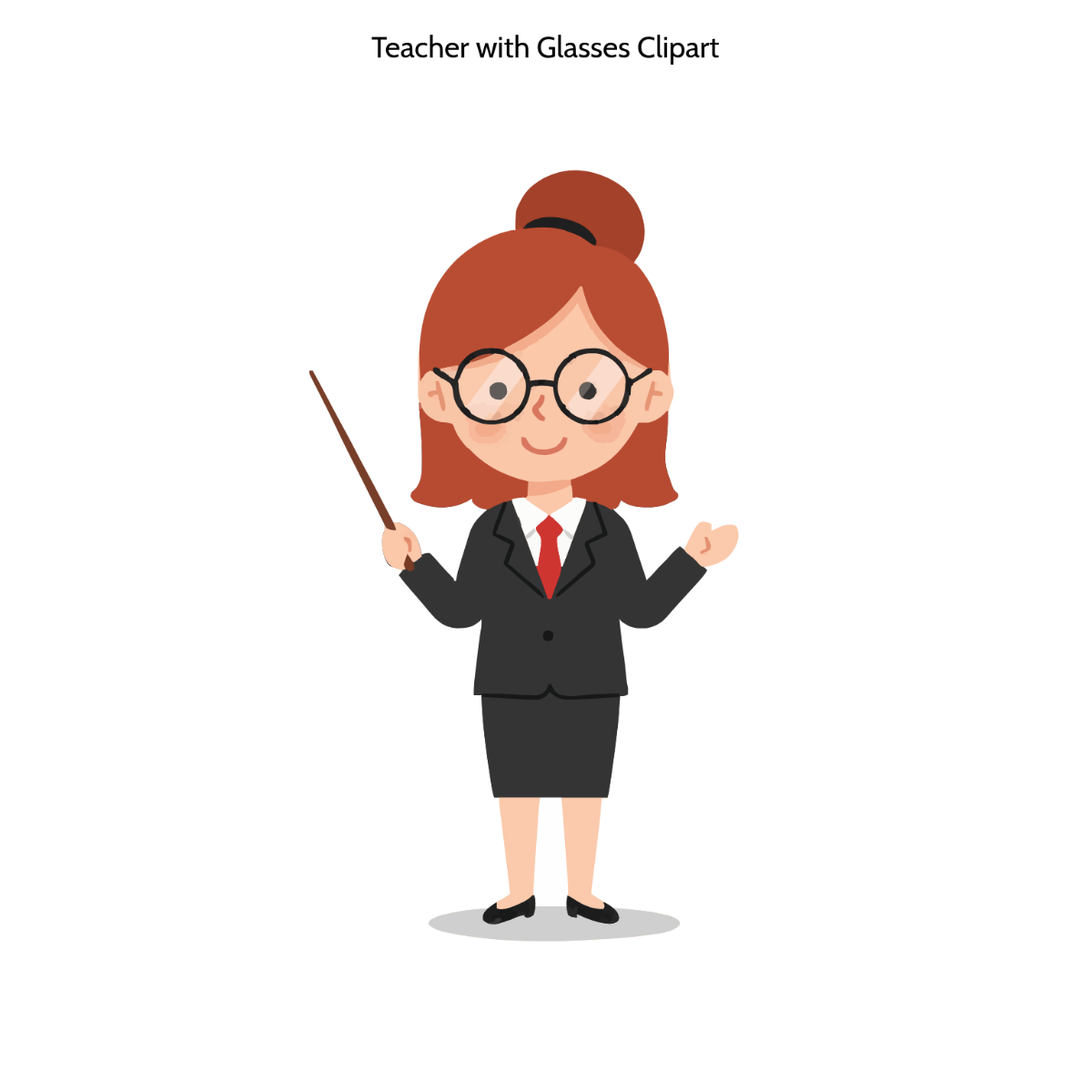 Free Teacher with Glasses Clipart Template