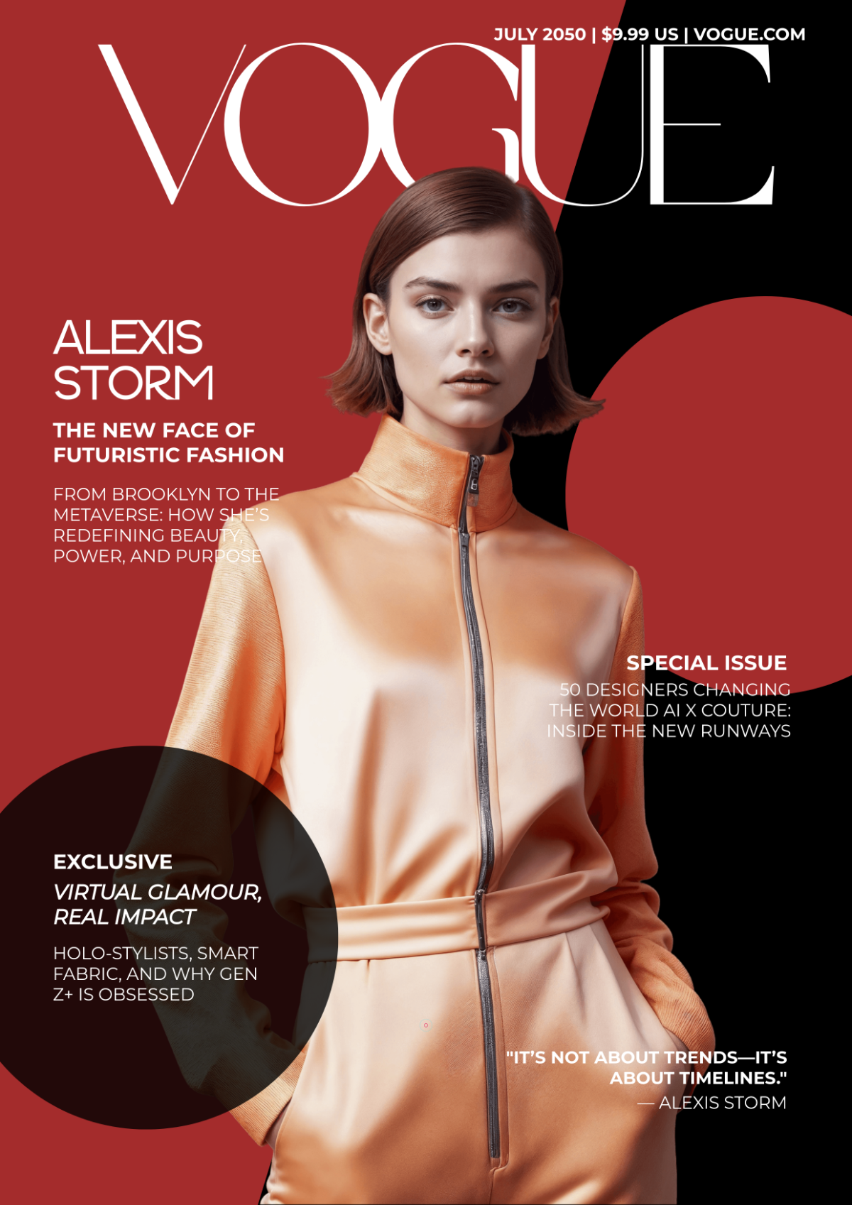 Free Portfolio Vogue Cover Page Template