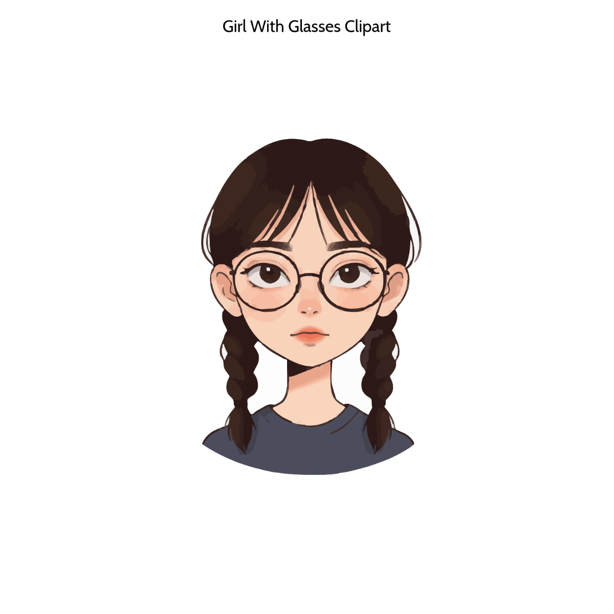 Free Girl with Glasses Clipart Template