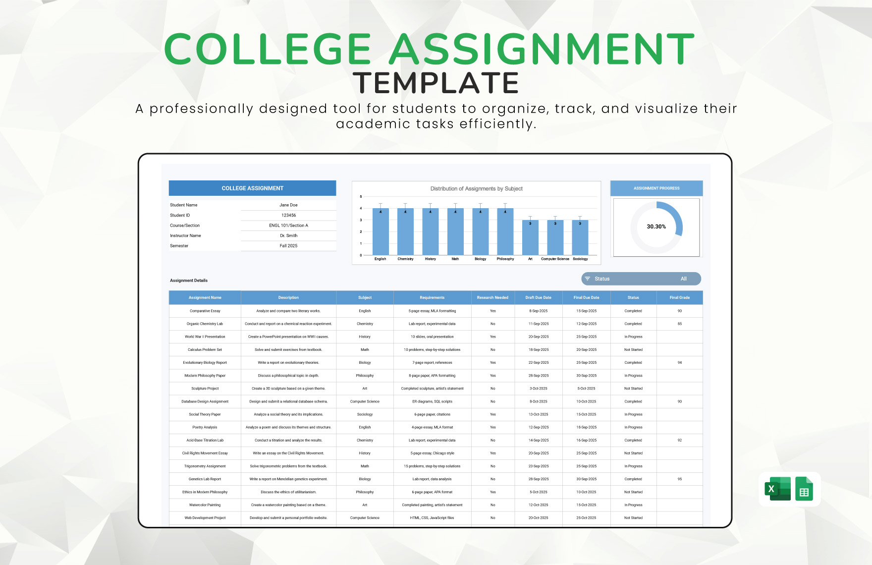College Assignment Template