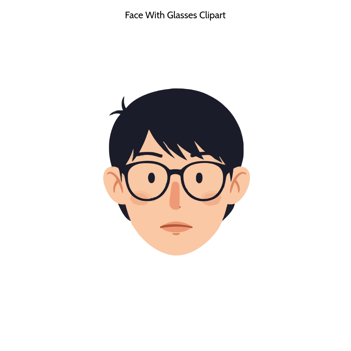 Free Face with Glasses Clipart Template