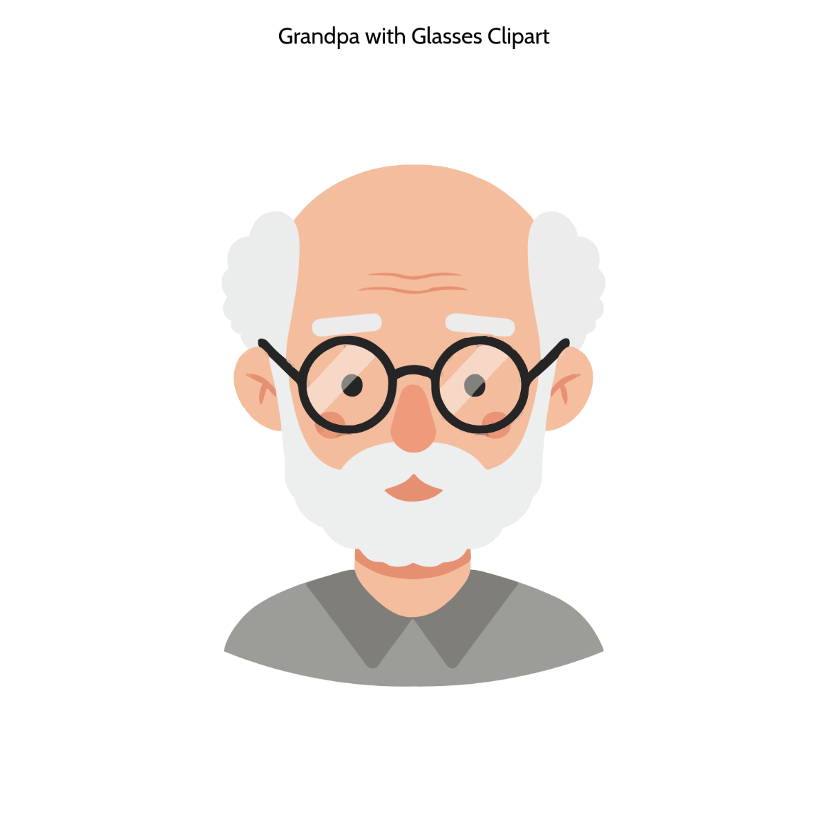 Free Grandpa with Glasses Clipart Template to Edit Online
