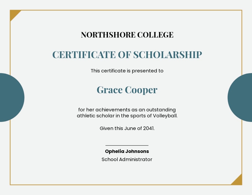 College Scholarship Certificate Template - Word  Template.net Pertaining To Scholarship Certificate Template Word