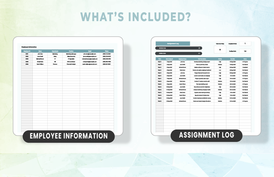 Employee Work Assignment Template