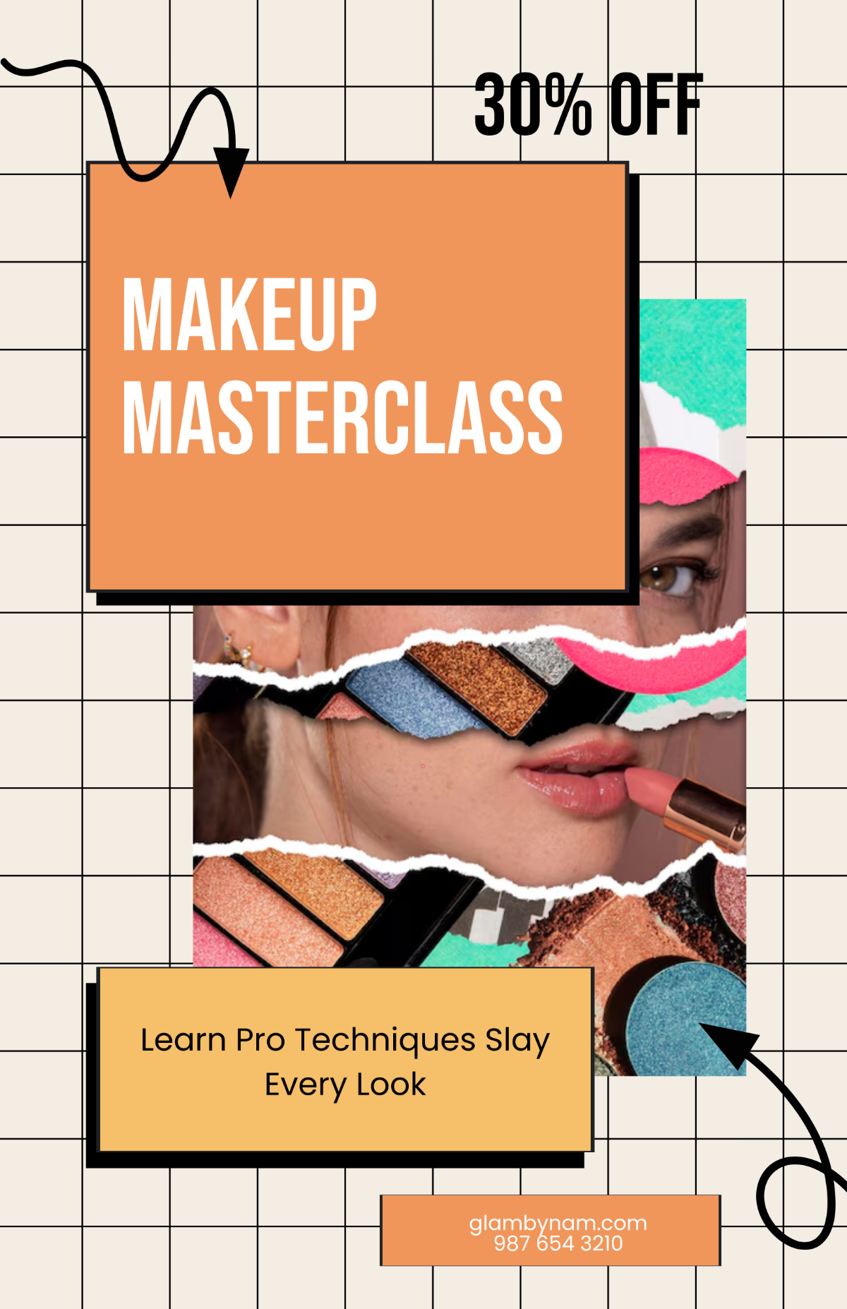 Free Makeup Masterclass Poster Template