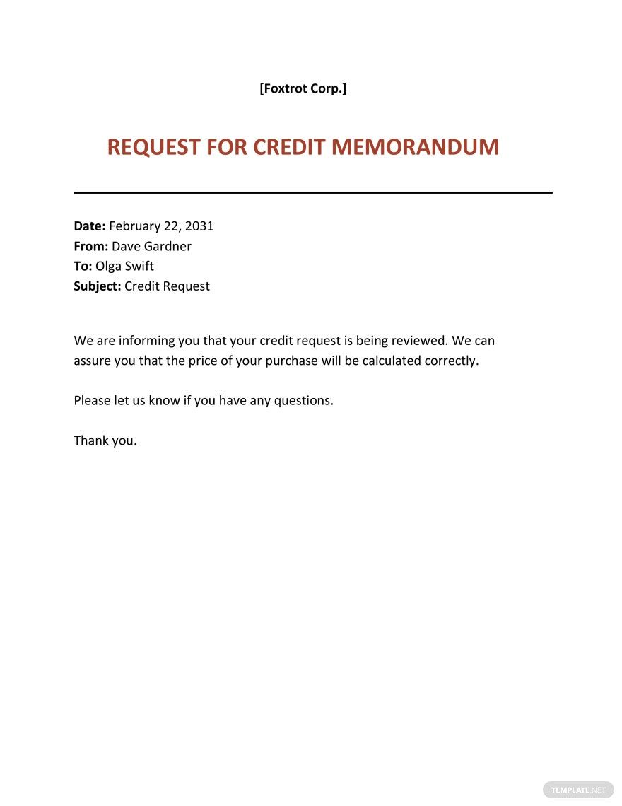 credit-memo-email-template-word-template