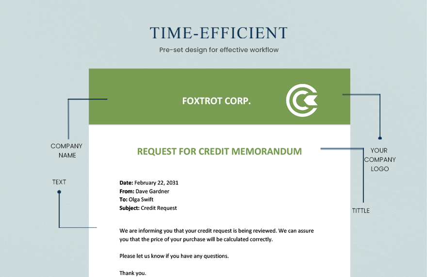 Request for Credit Memo Template