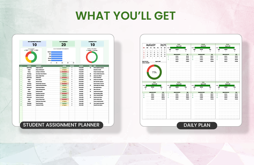 Student Assignment Planner Template