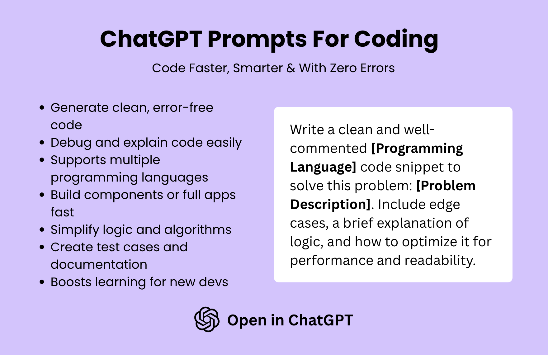 Free ChatGPT Prompts For Coding