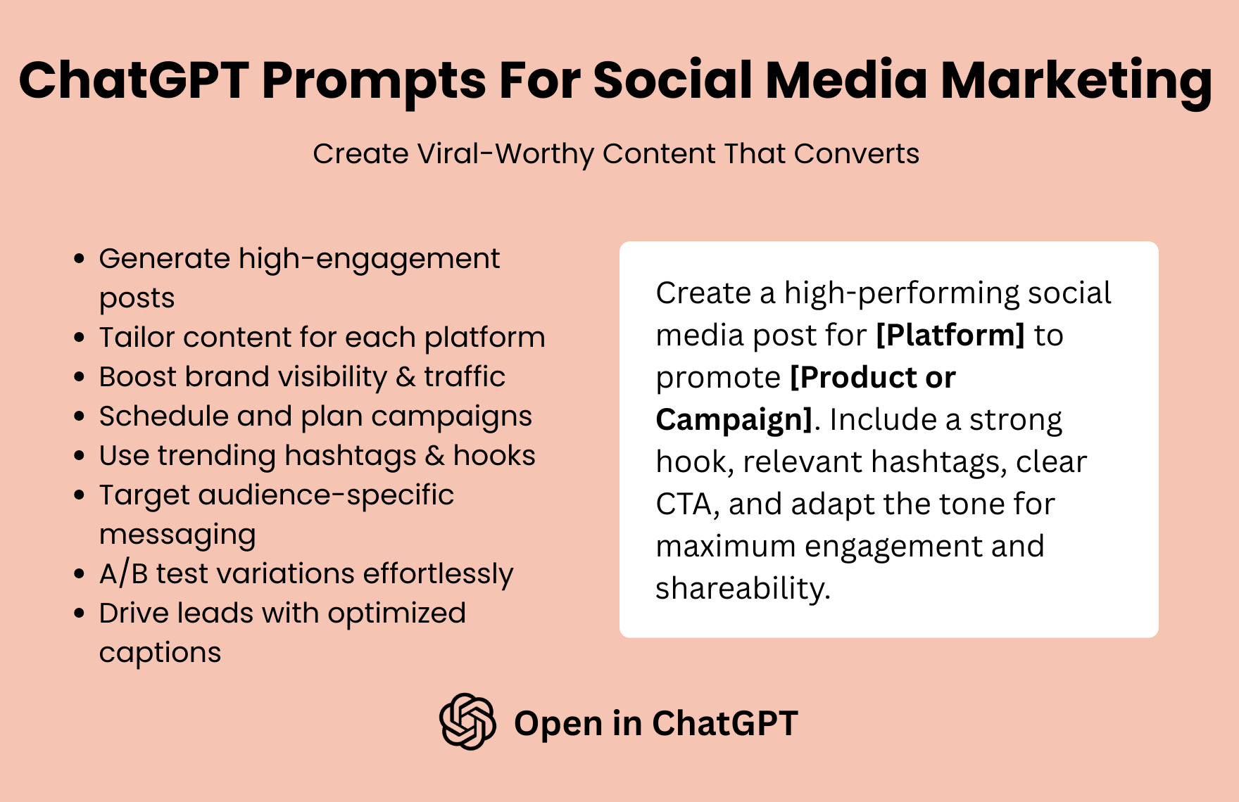 Free ChatGPT Prompts For Social Media Marketing