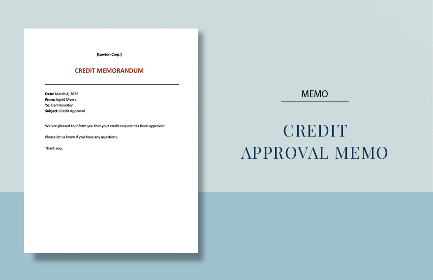 Credit Approval Memo Template